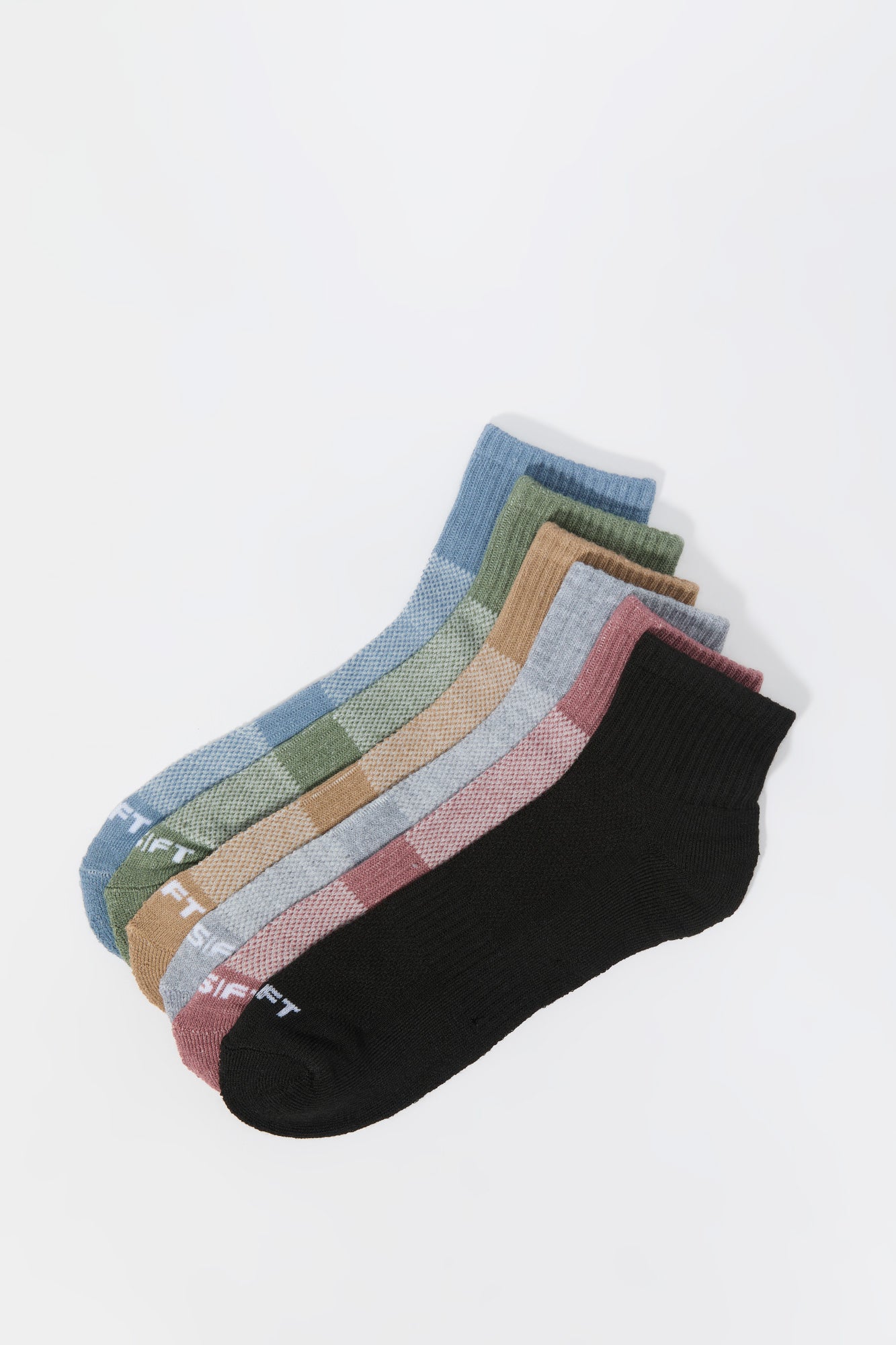 Assorted Coloured Athletic Quarter Socks (6 Pack)