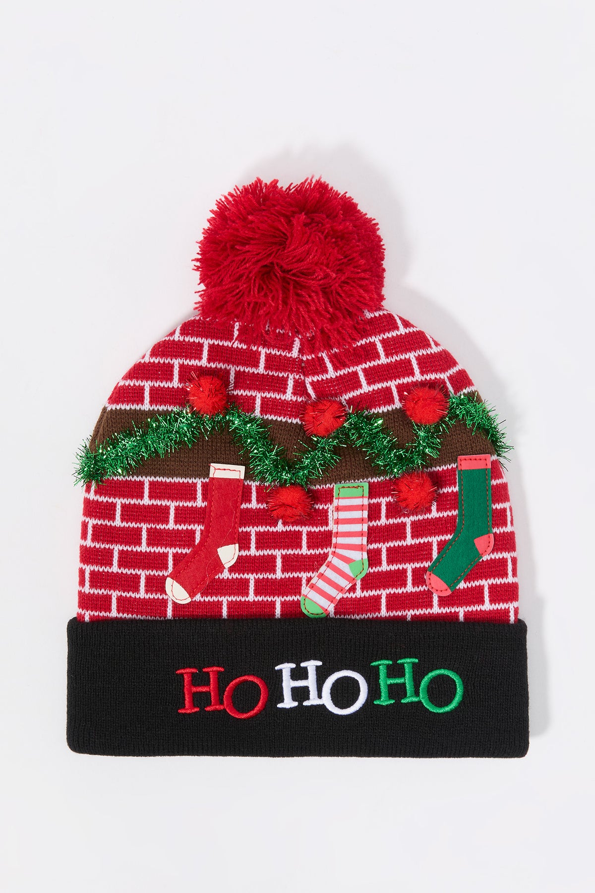 Christmas Tinsel Pom Pom Beanie