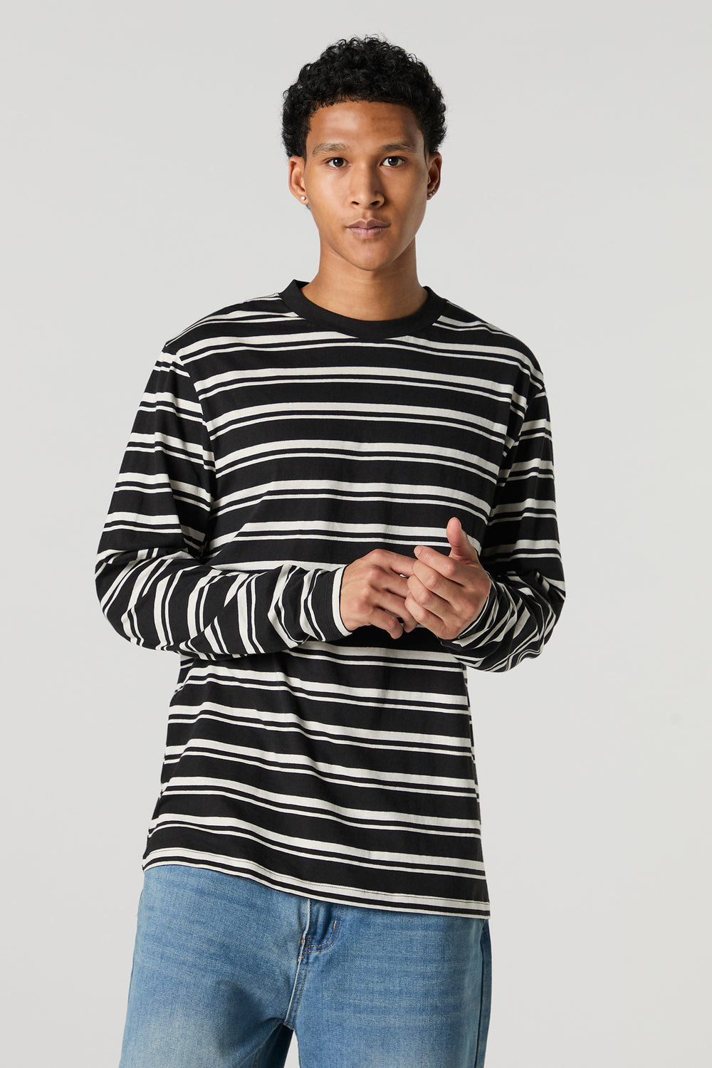 Striped Crewneck Long Sleeve Top Striped Crewneck Long Sleeve Top 4