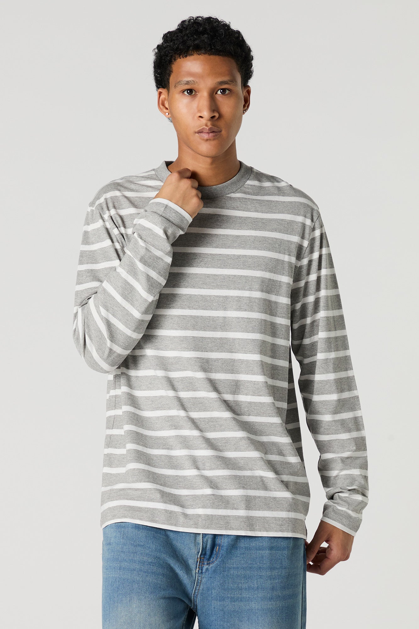 Striped Crewneck Long Sleeve Top