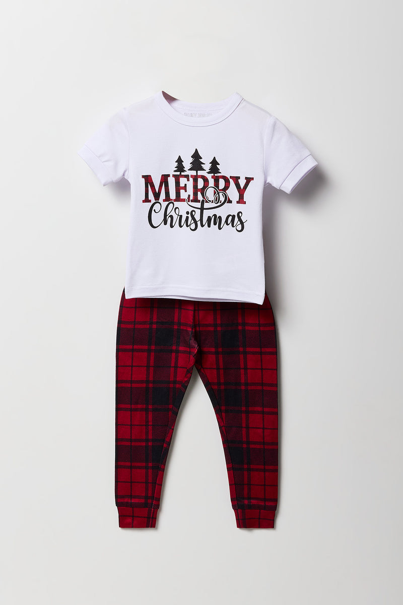 Toddler Matching the Family Merry Xmas 2 Piece Pajama Set