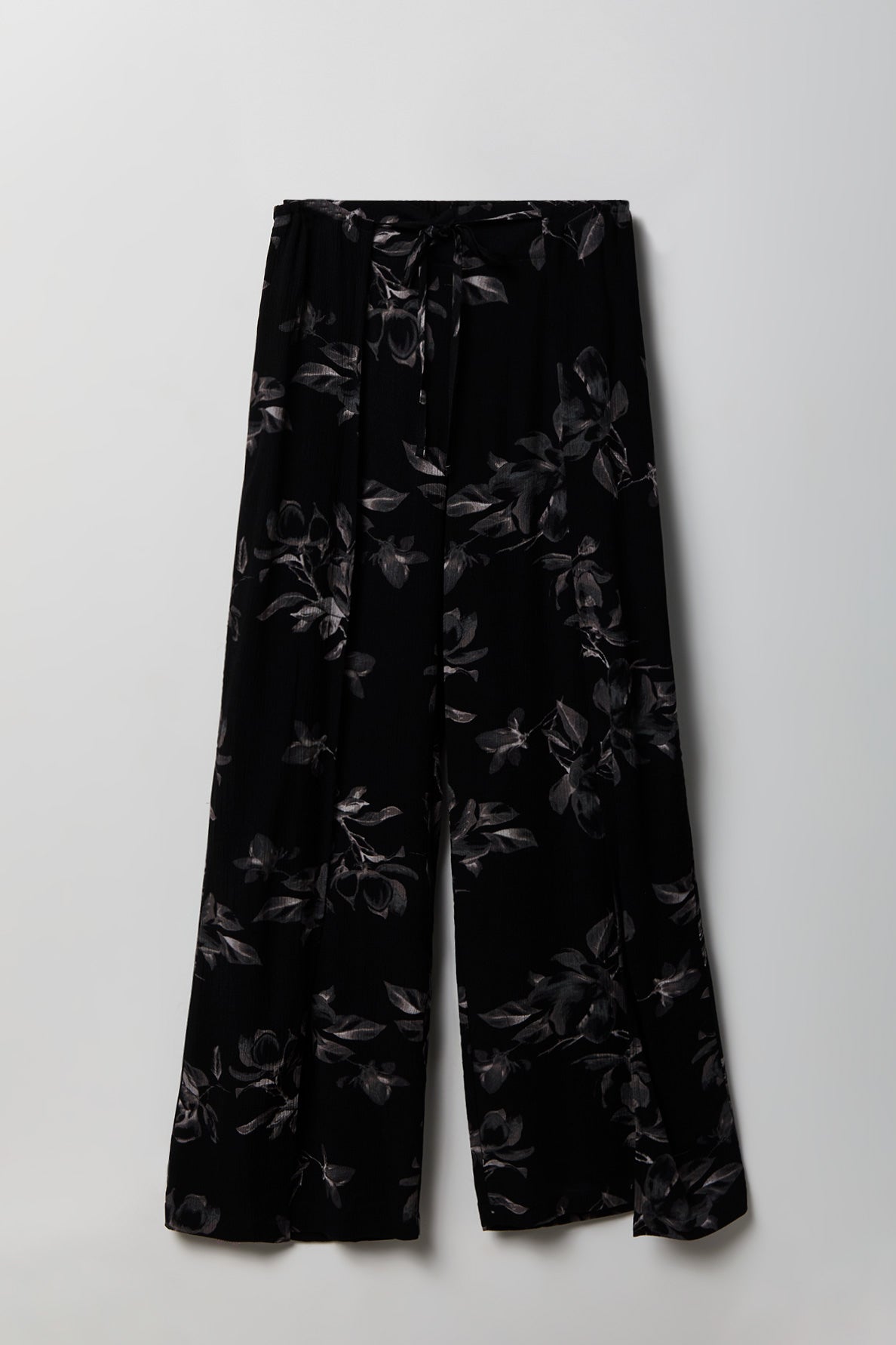 Wrap Palazzo Pant - Black with White