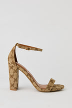 Butterfly Print Ankle Strap High Heel