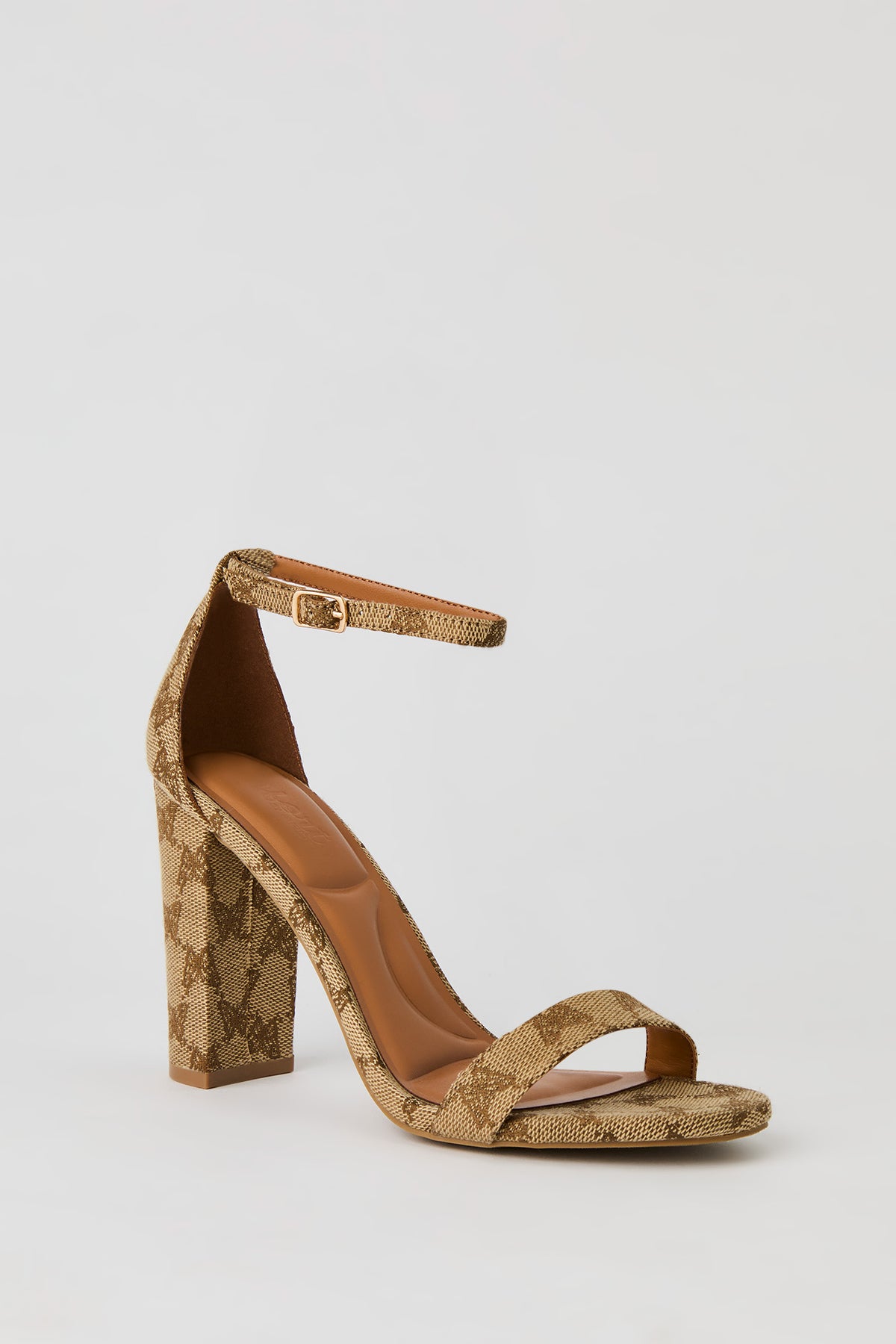 Alt View 2. Butterfly Print Ankle Strap High Heel - Brown