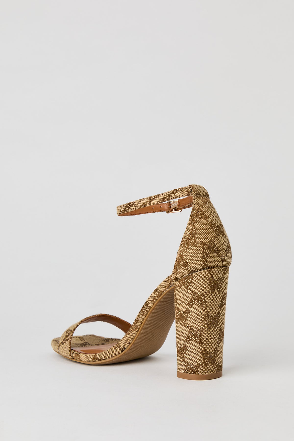 Alt View 3. Butterfly Print Ankle Strap High Heel - Brown