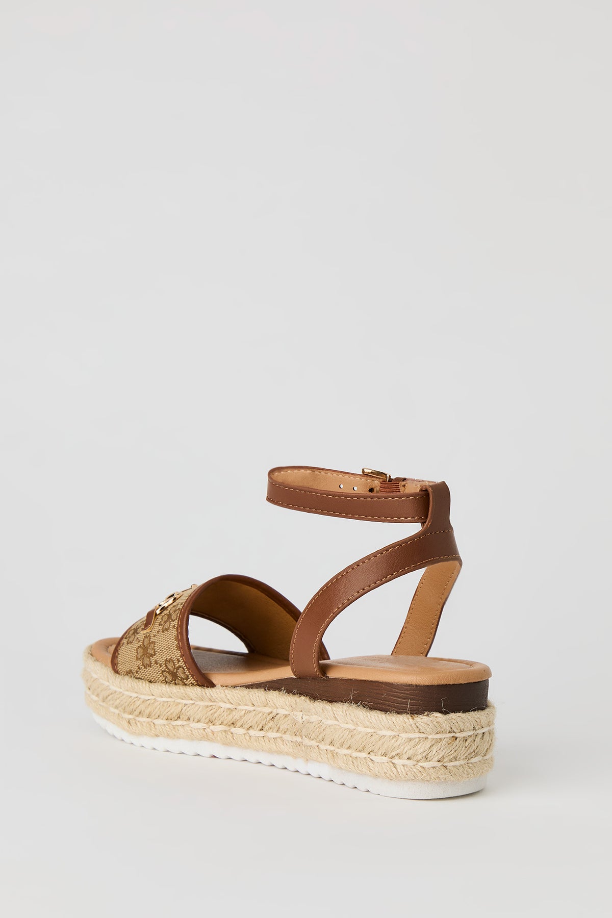 Alt View 3. Ankle Strap Platform Wedge Sandal - Brown