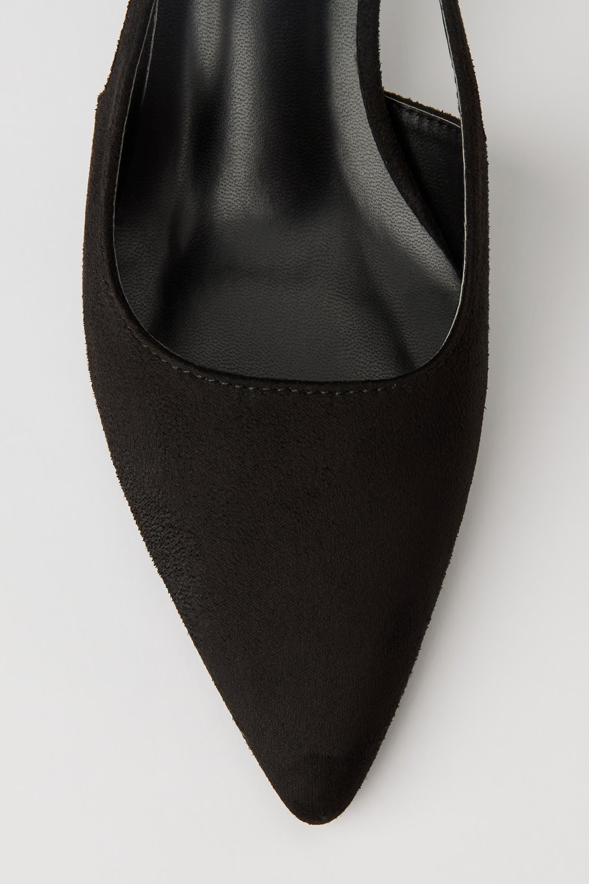 Alt View 3. Pointed Toe Kitten Heeled Slingback - Black