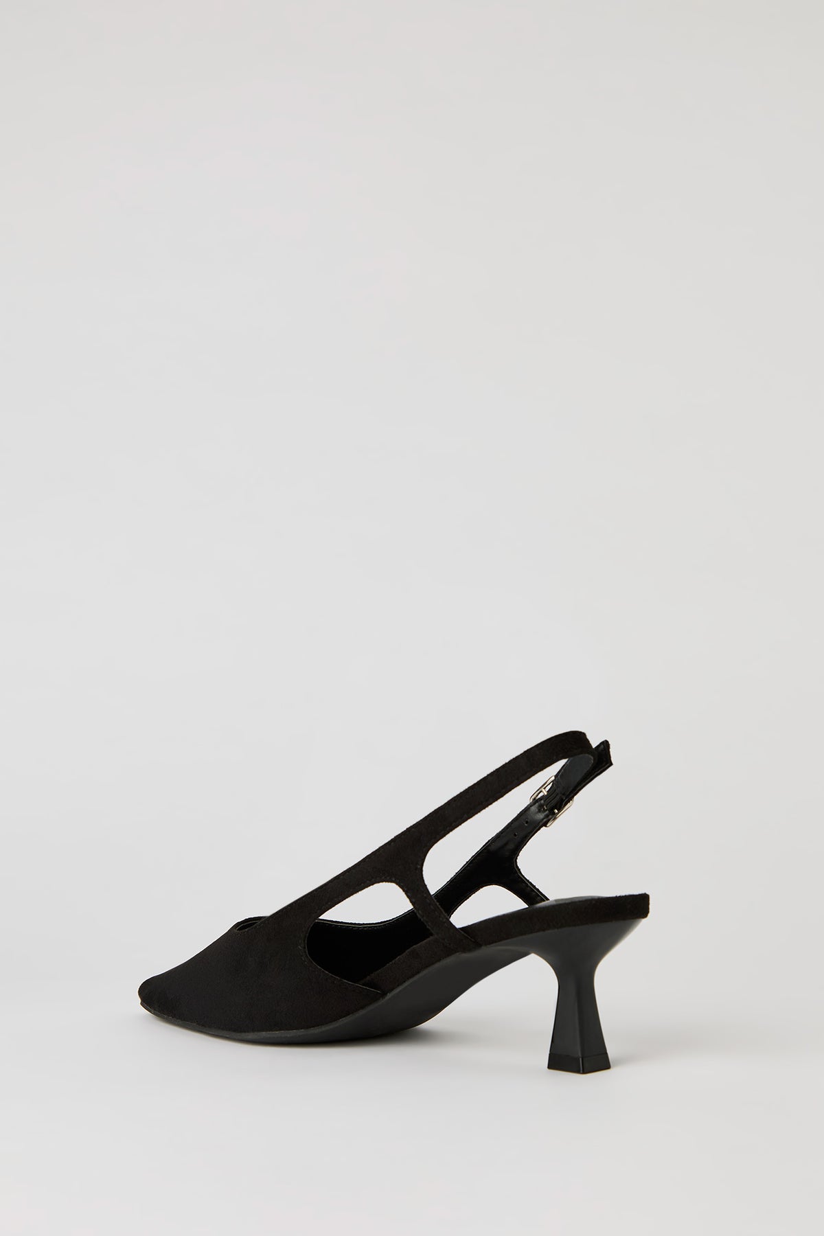 Alt View 4. Pointed Toe Kitten Heeled Slingback - Black