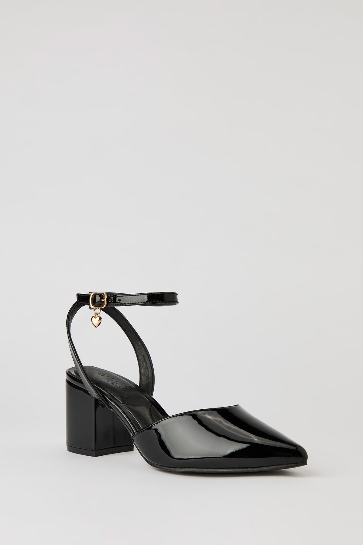 Alt View 2. Pointed Toe Ankle Band Block Heeled Sandal - Black