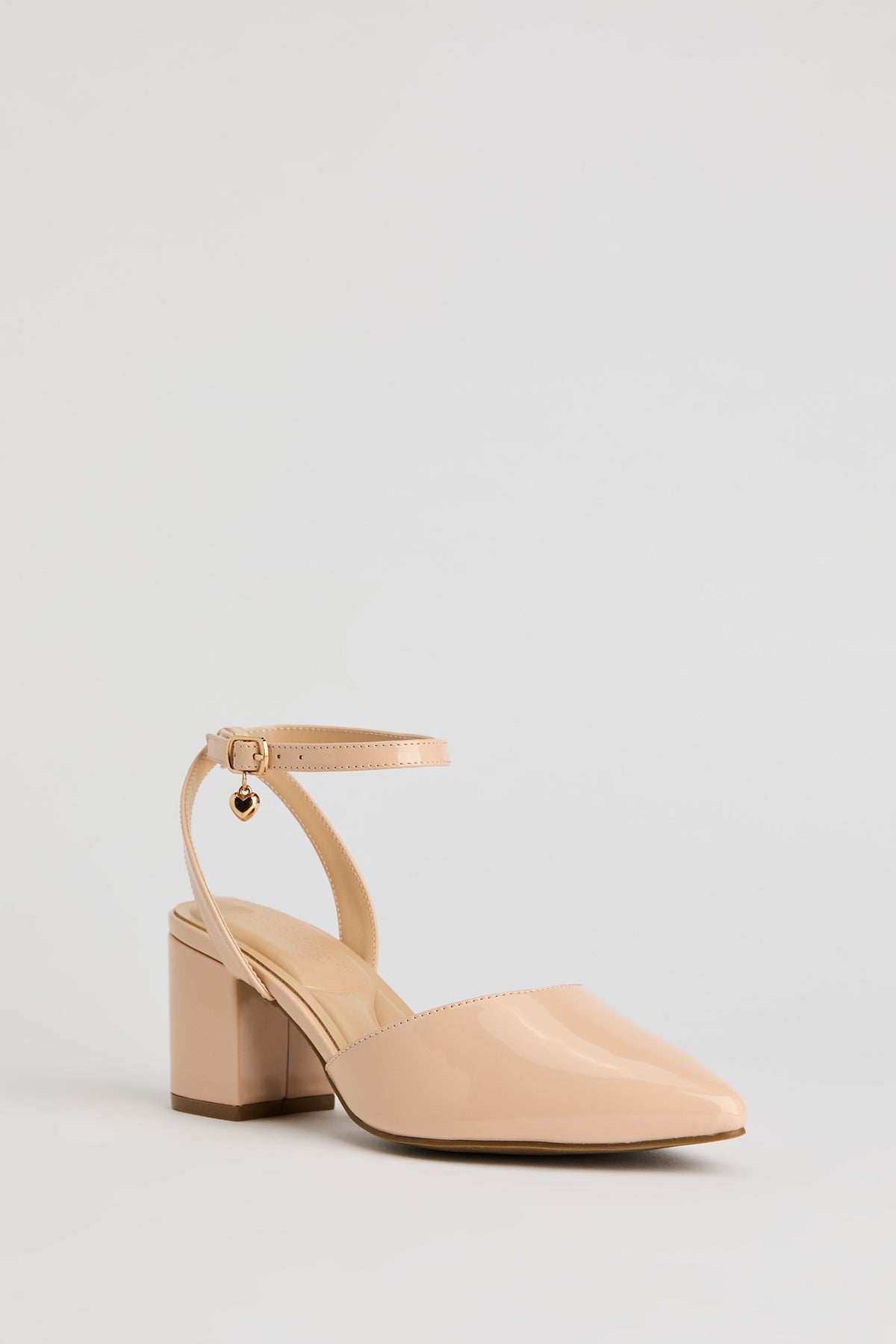 Alt View 2. Pointed Toe Ankle Band Block Heeled Sandal - Natural