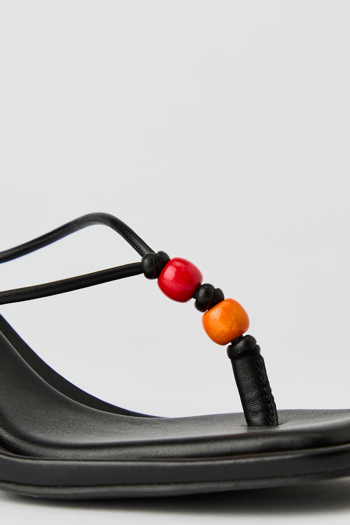 Alt View 2. Beaded Thong Stiletto Heeled Sandal - Black