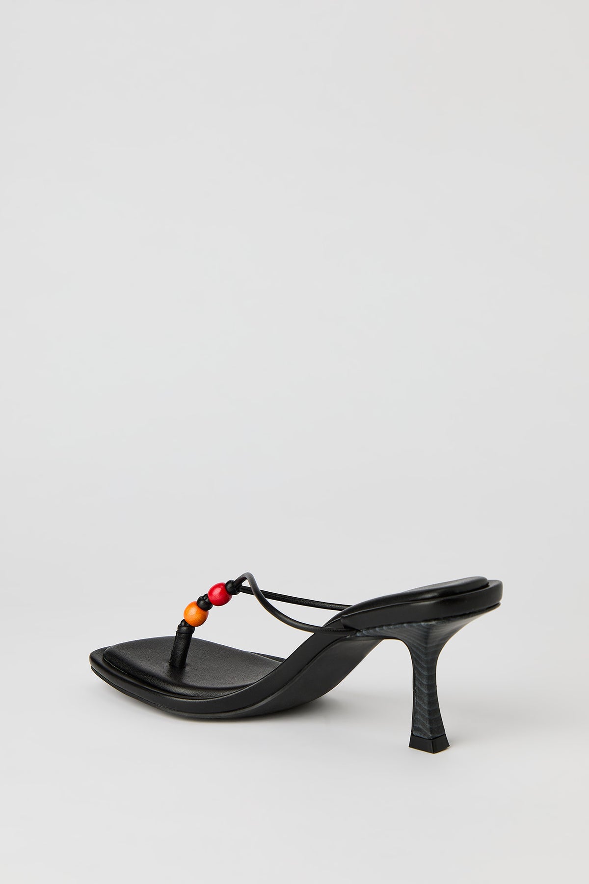 Alt View 4. Beaded Thong Stiletto Heeled Sandal - Black