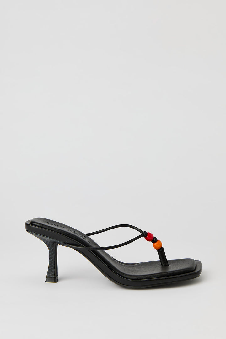 Beaded Thong Stiletto Heeled Sandal