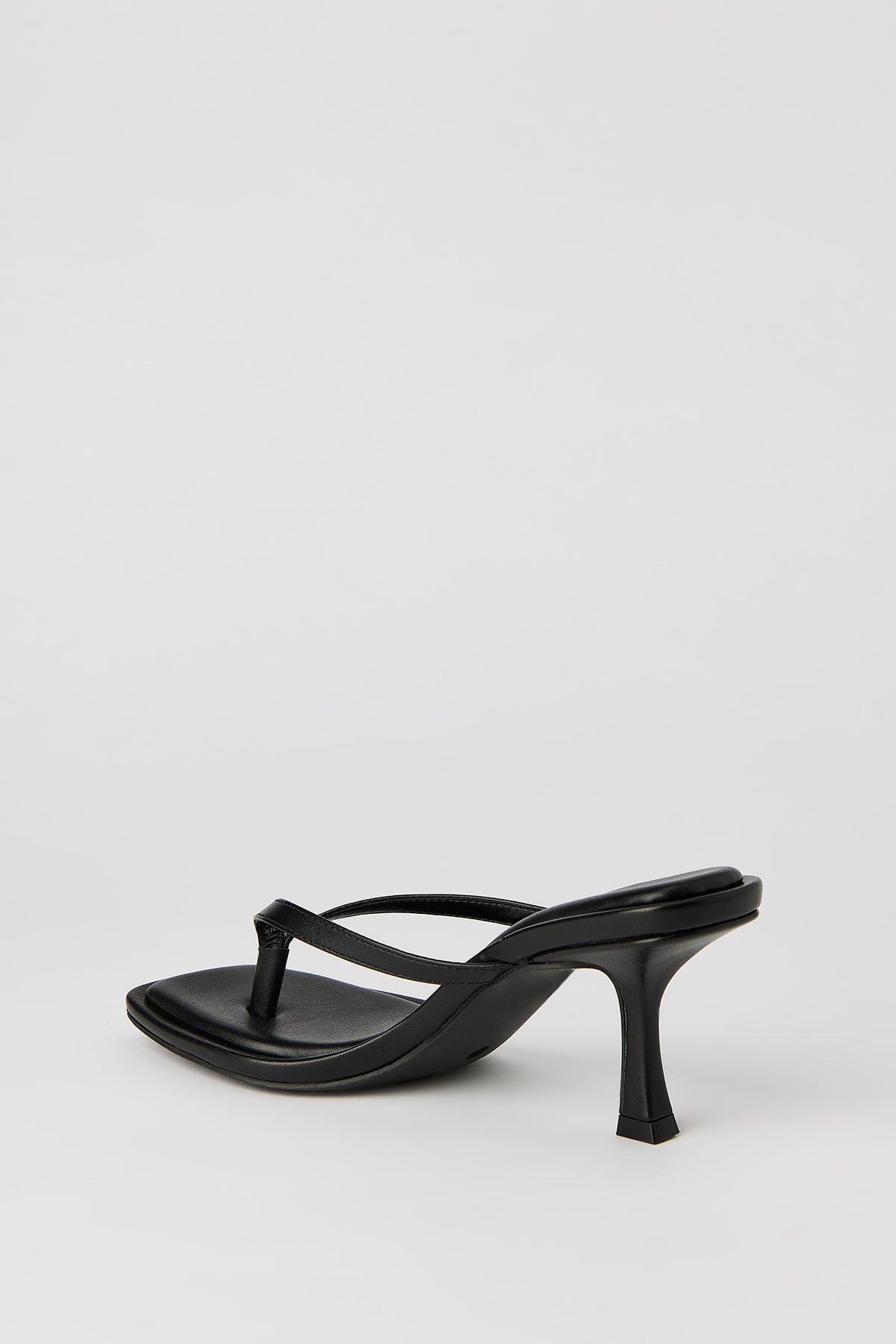 Alt View 4. Square Toe Kitten Heeled Thong Sandal - Black