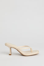 Square Toe Kitten Heeled Thong Sandal