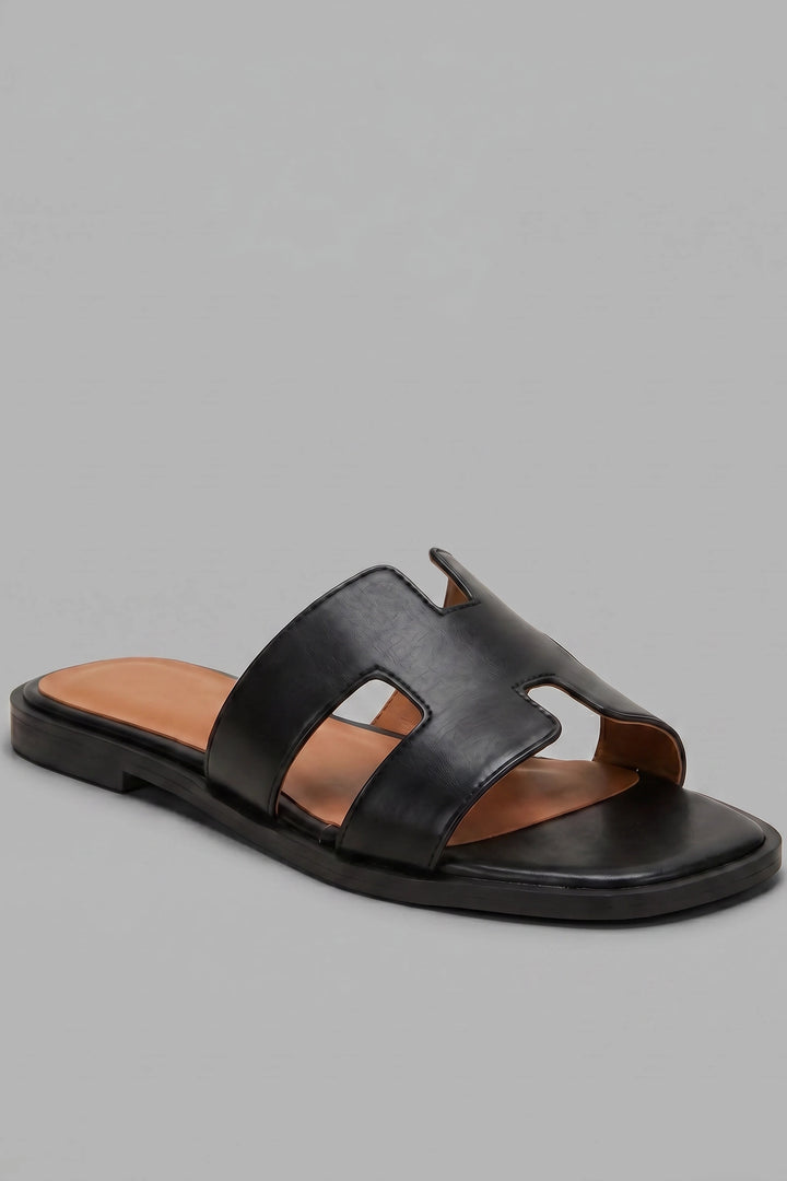 Faux Leather H Band Sandal