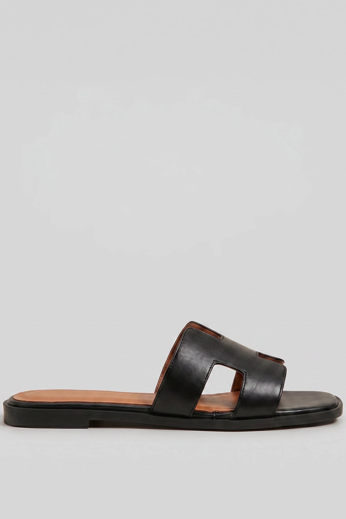Alt View 2. Faux Leather H Band Sandal - Black