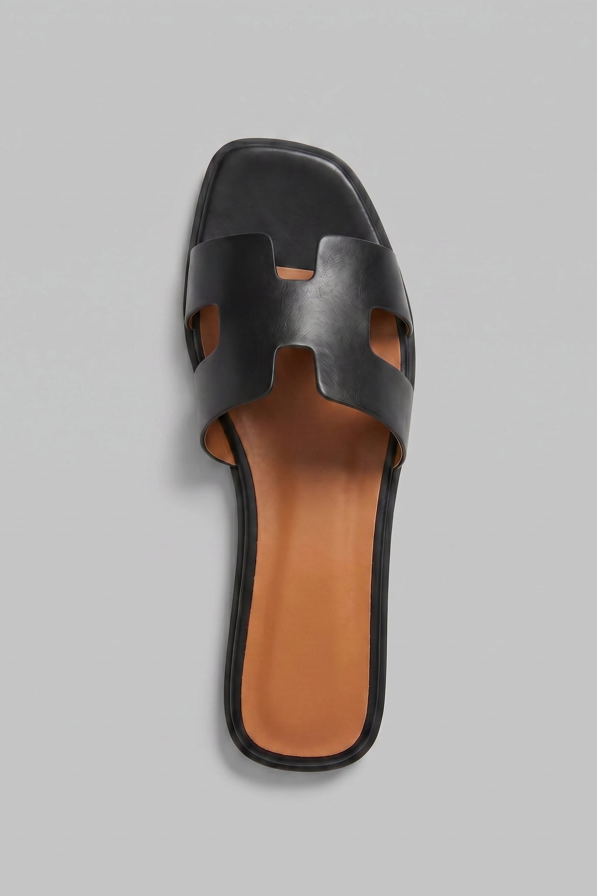 Alt View 3. Faux Leather H Band Sandal - Black