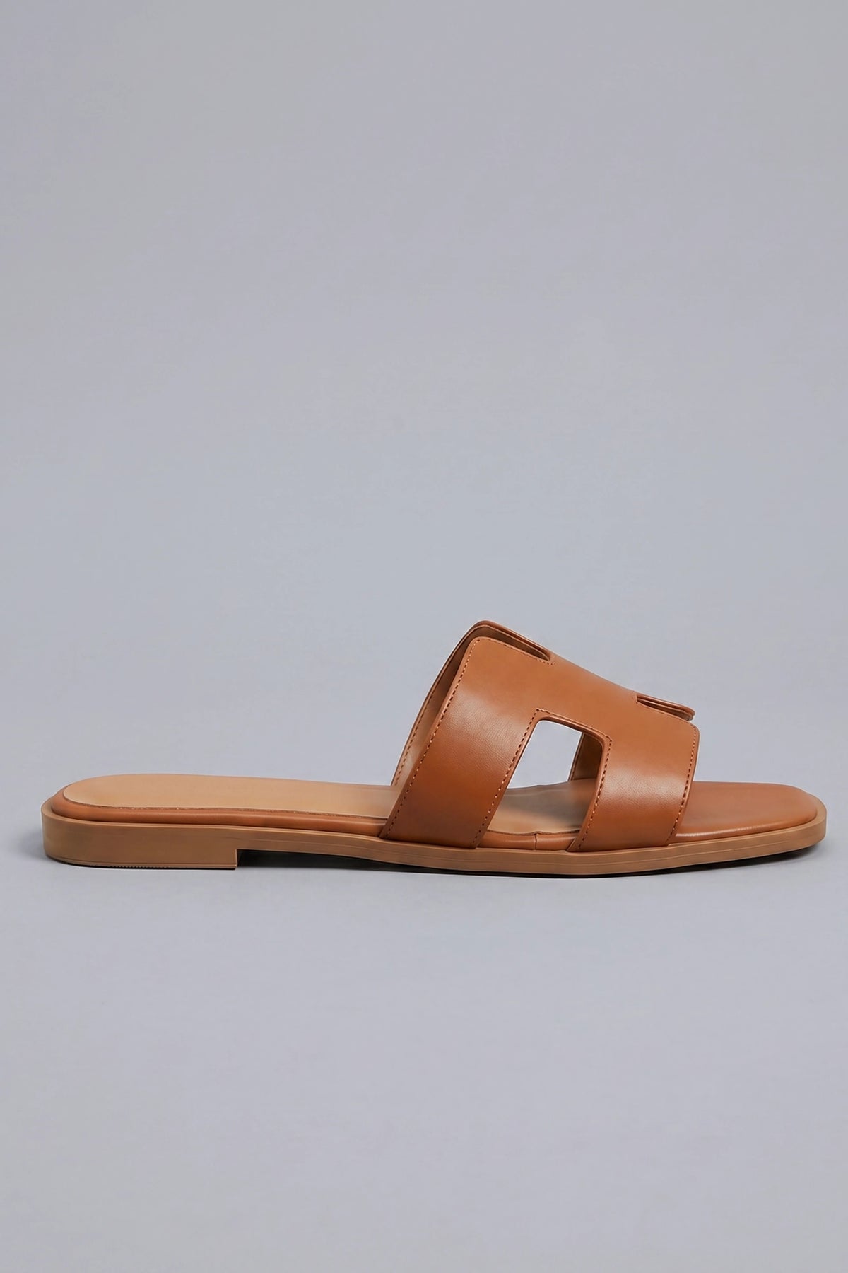 Alt View 2. Faux Leather H Band Sandal - Camel