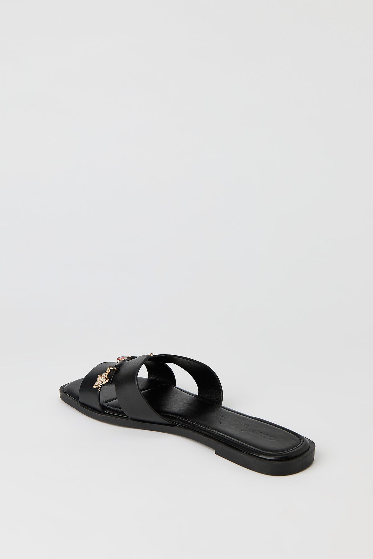 Alt View 3. H Band Sandal with Charms - Black