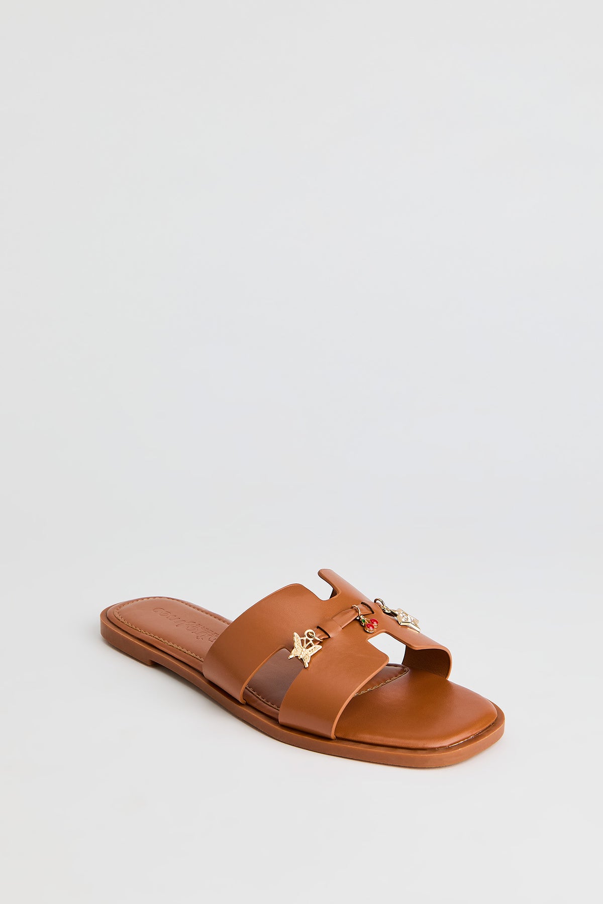 Alt View 2. H Band Sandal with Charms - Tan