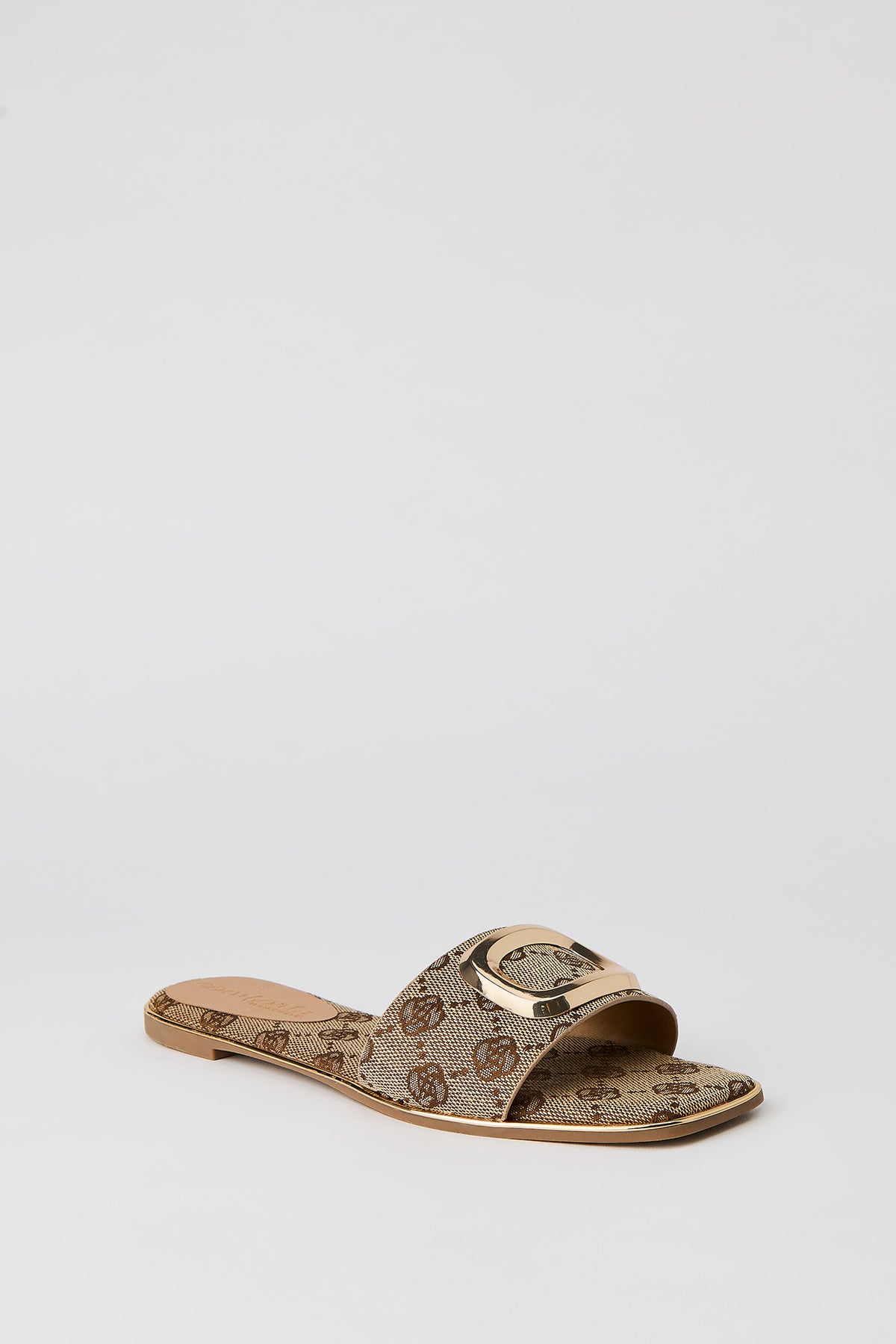 Alt View 2. Square Metal Buckle Sandal - Brown