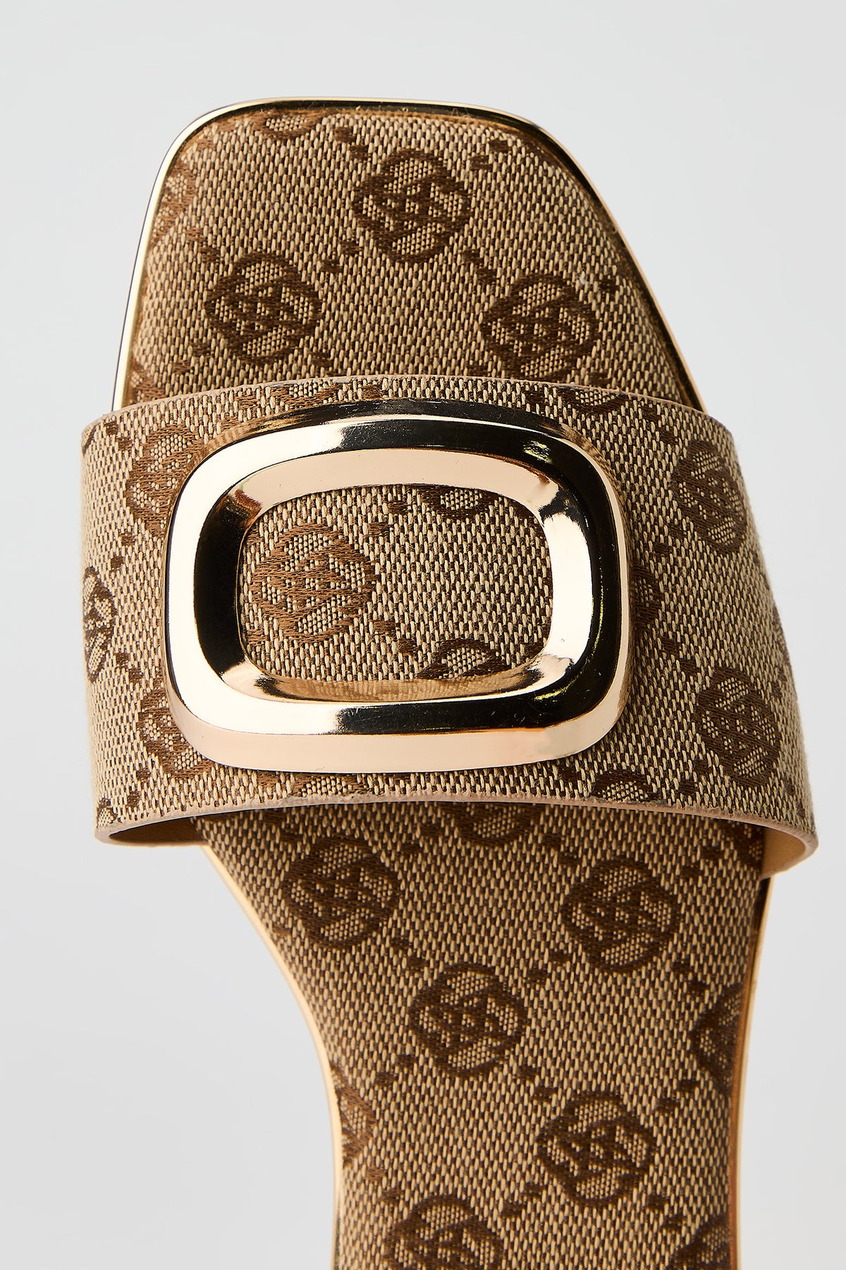 Alt View 4. Square Metal Buckle Sandal - Brown