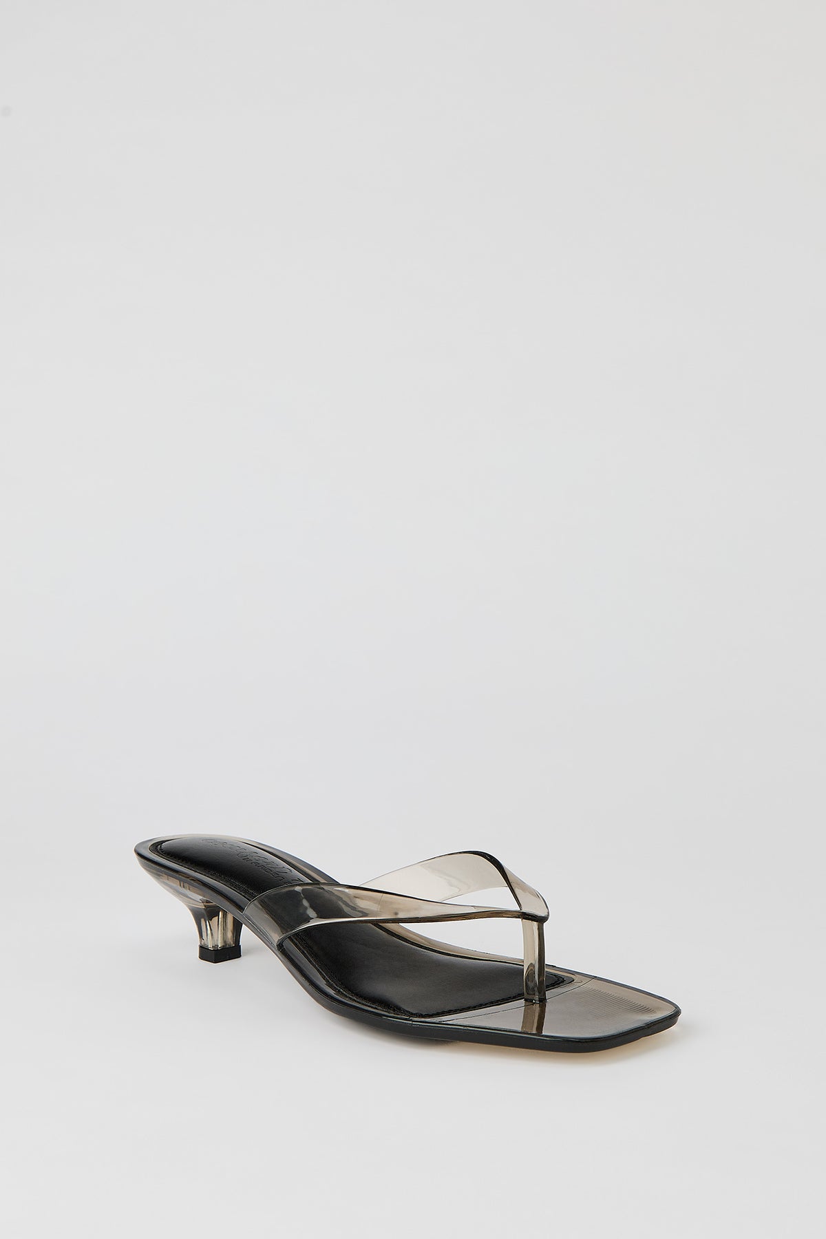 Alt View 2. Translucent Thong Kitten Heel - Black
