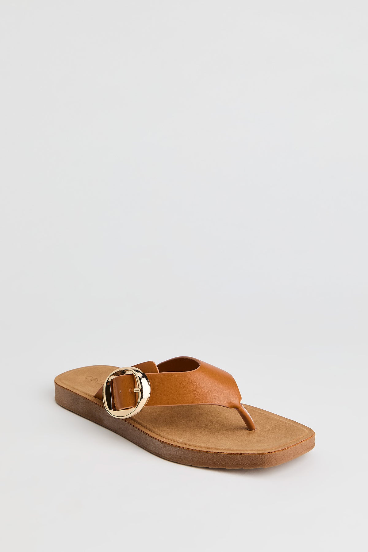 Alt View 2. Thong Strap Buckle Sandal - Brown
