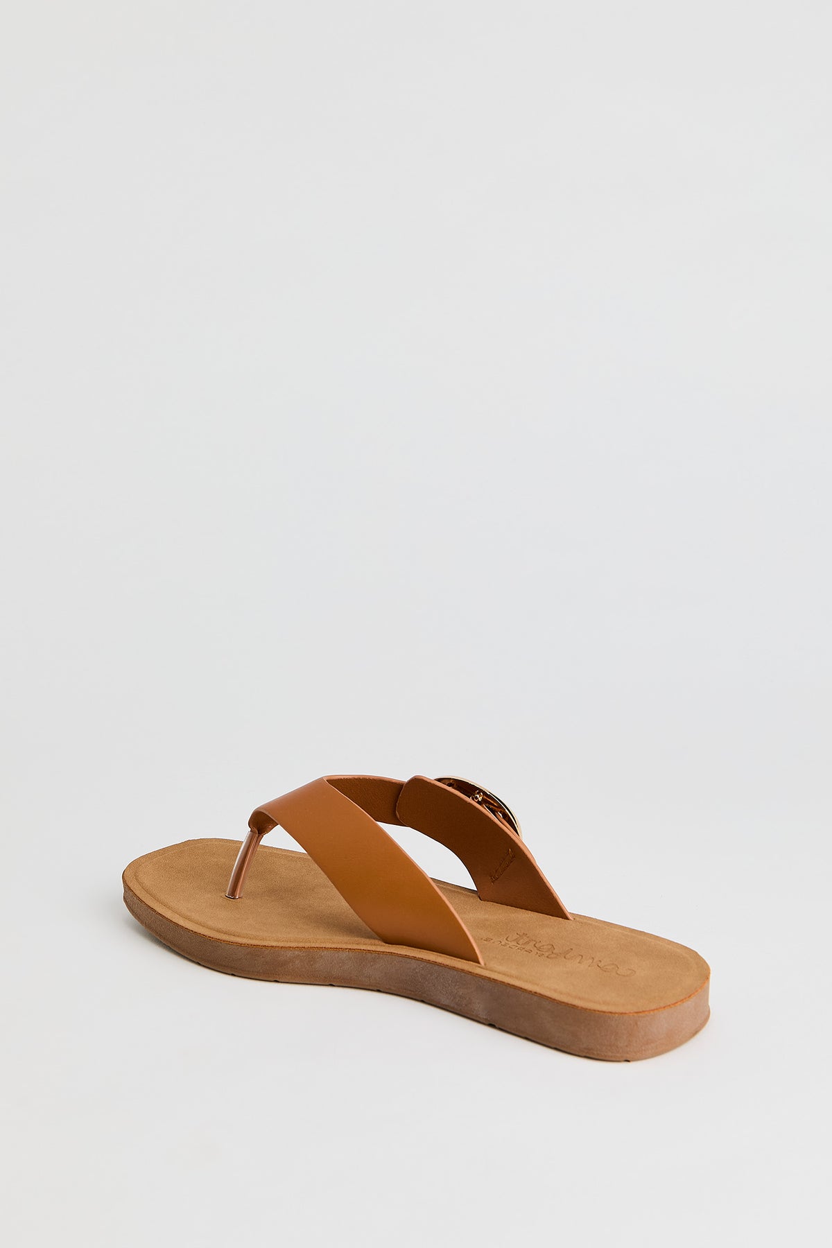 Alt View 3. Thong Strap Buckle Sandal - Brown