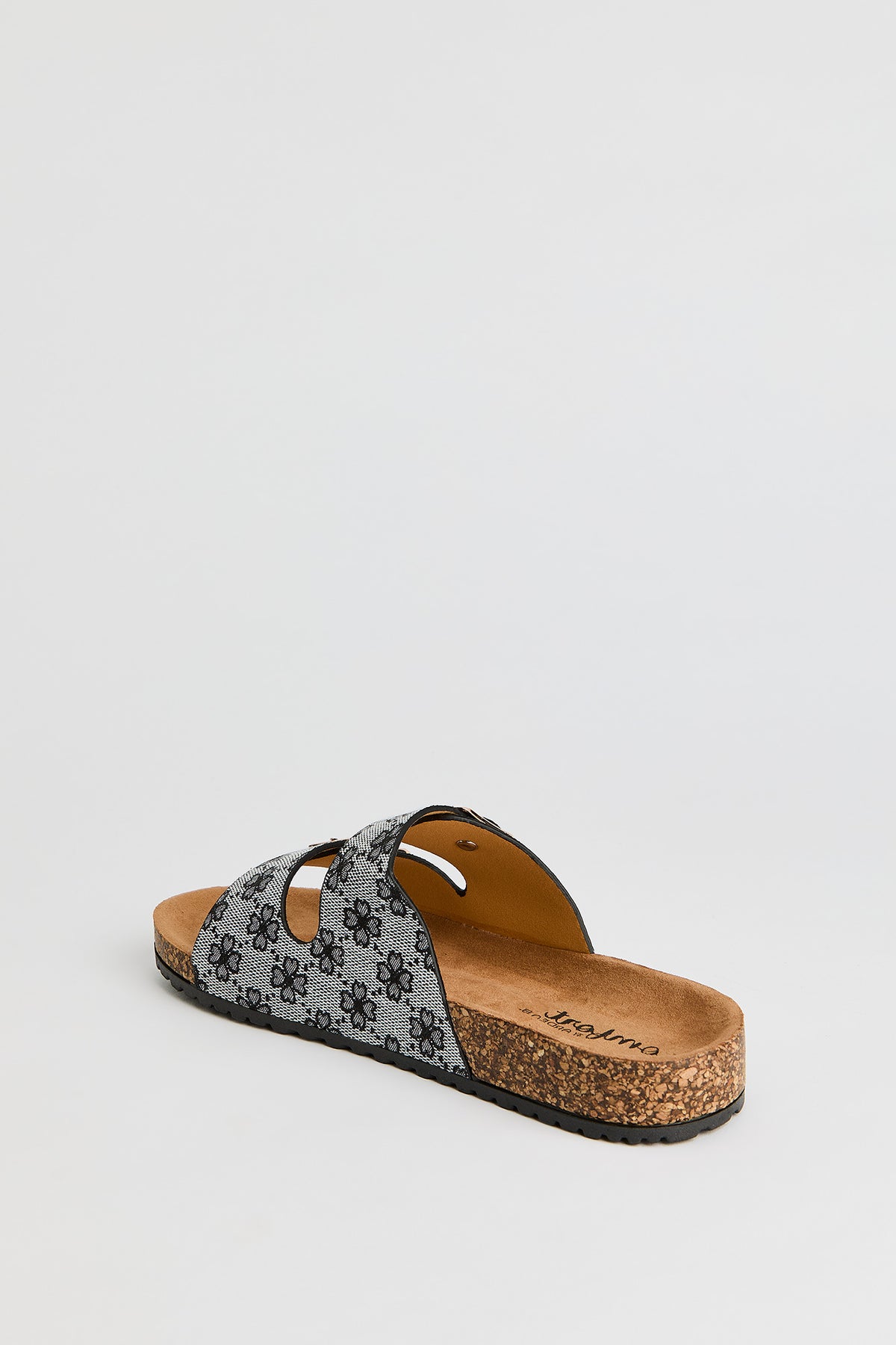 Alt View 3. Buckle Cork Slide Sandal - Black