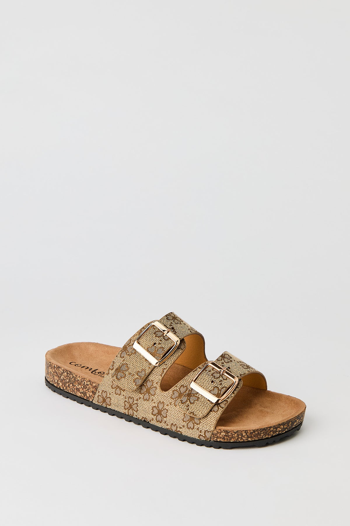Alt View 2. Buckle Cork Slide Sandal - Brown