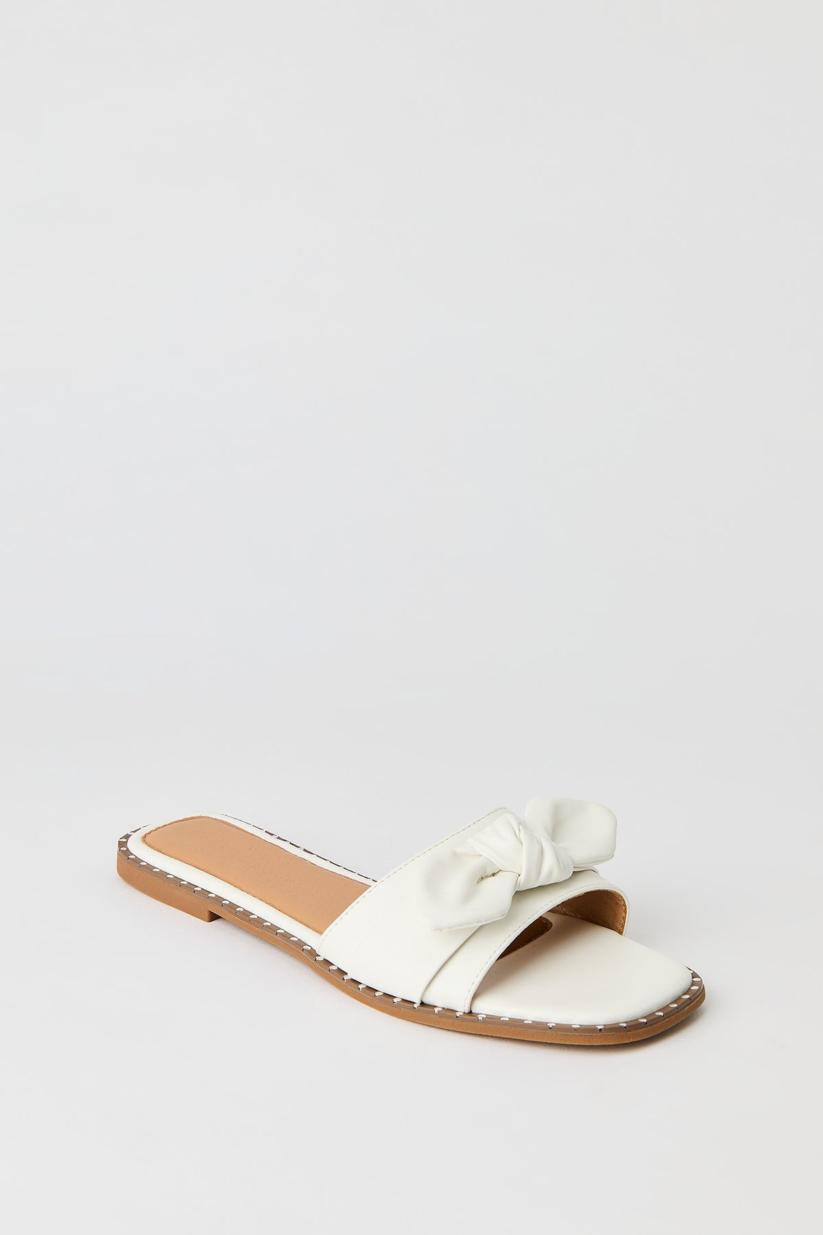 Alt View 2. Bow Studded Sandal - White