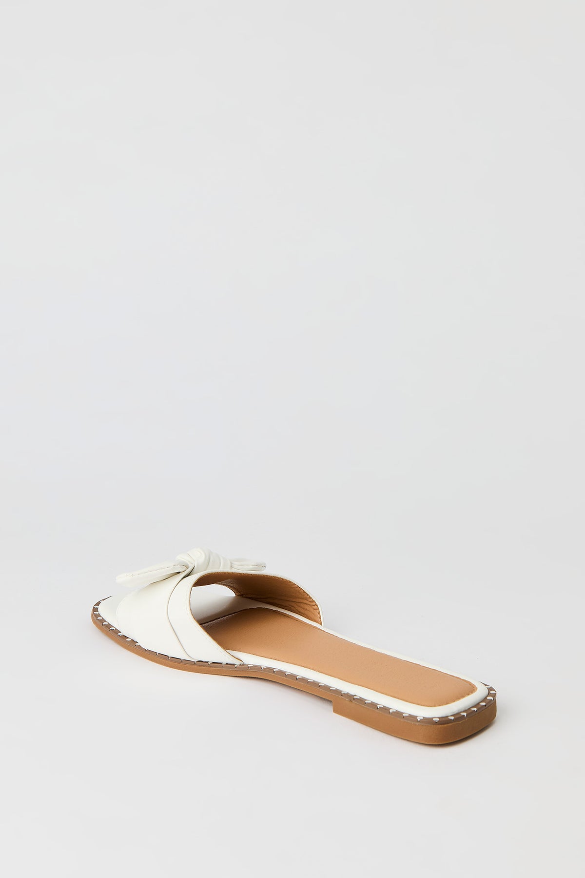 Alt View 3. Bow Studded Sandal - White