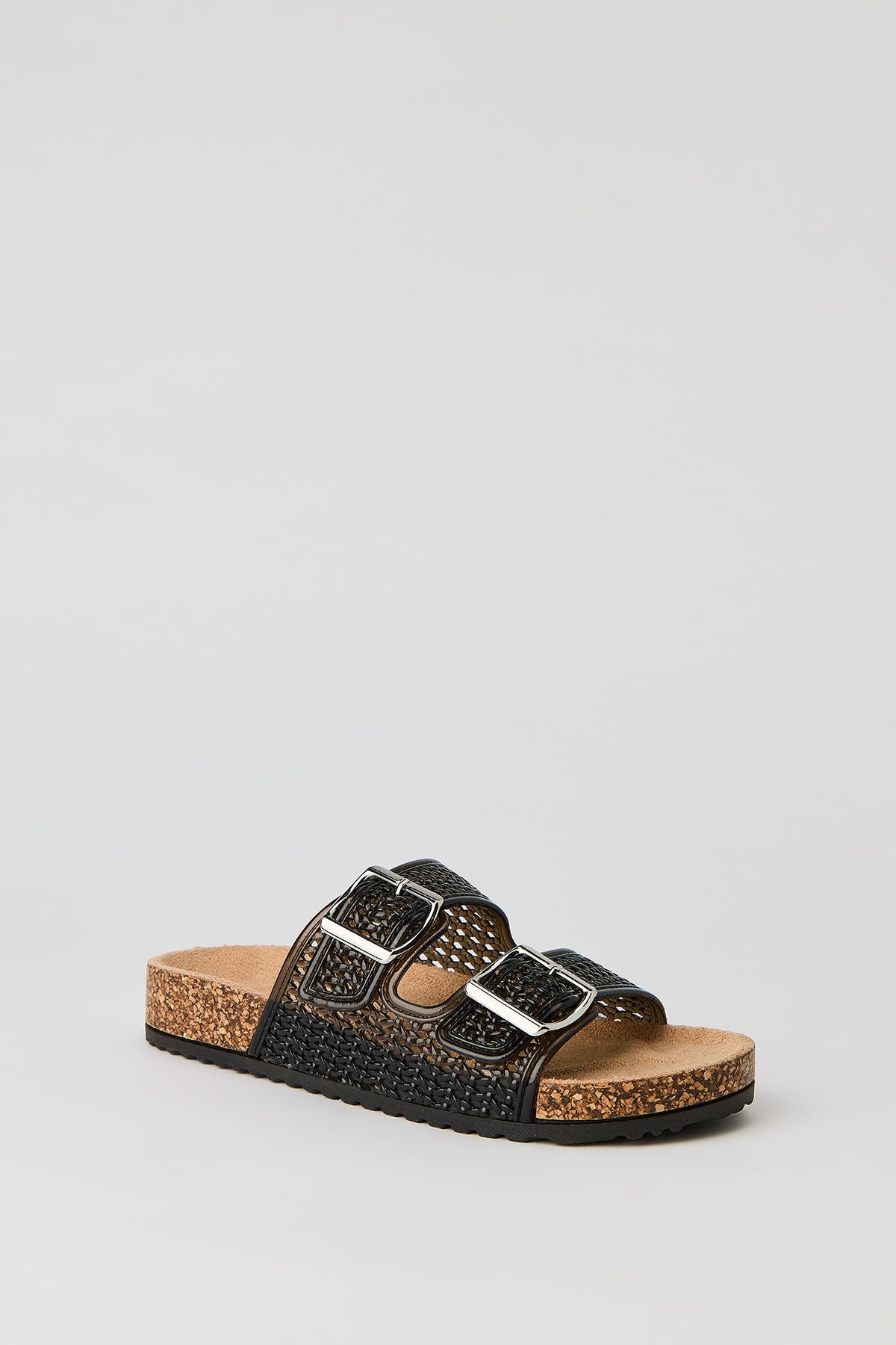 Alt View 2. Jelly Double Buckle Sandal - Black
