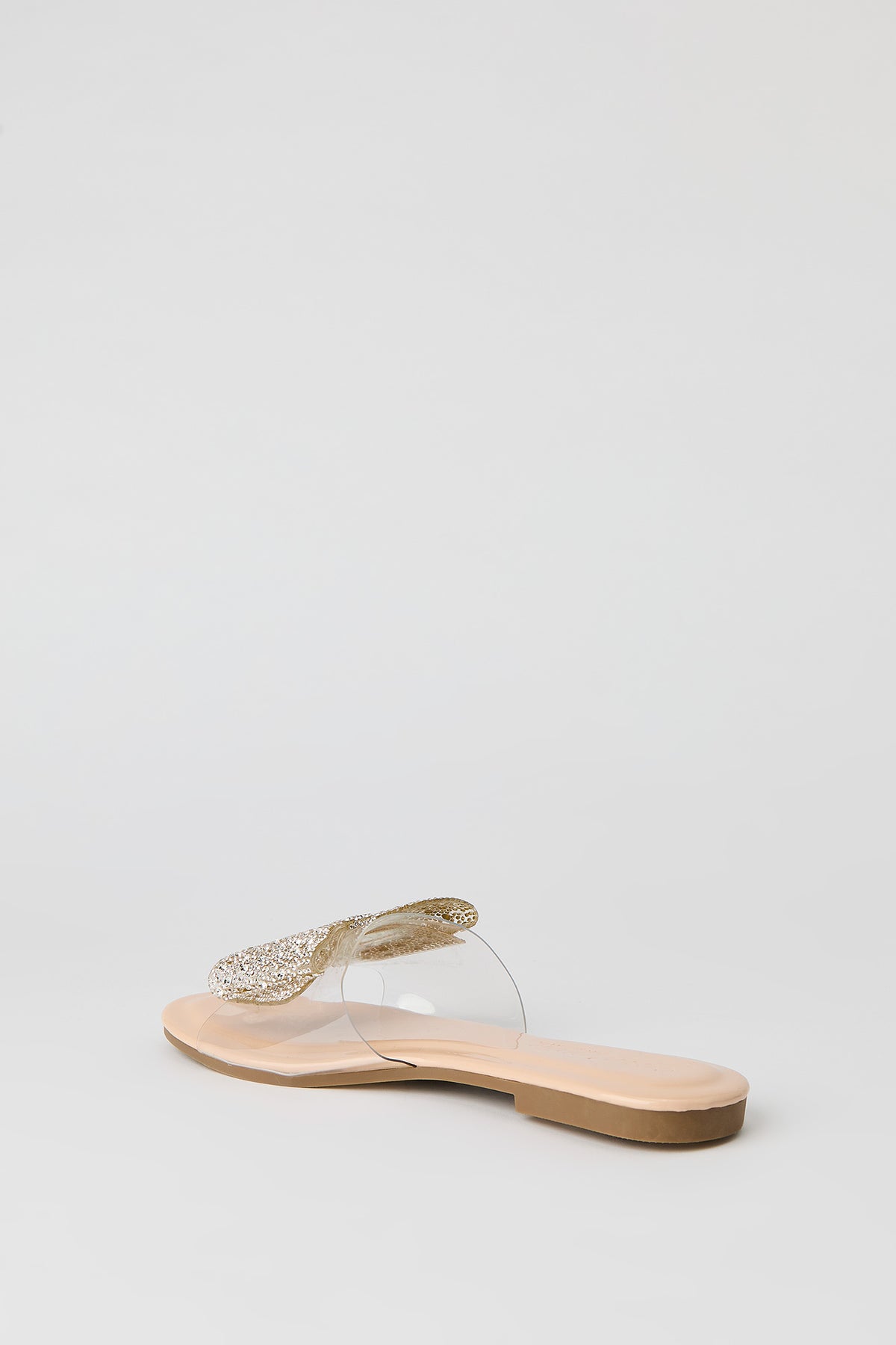 Alt View 3. Rhinestone Bow Translucent Sandal - Natural