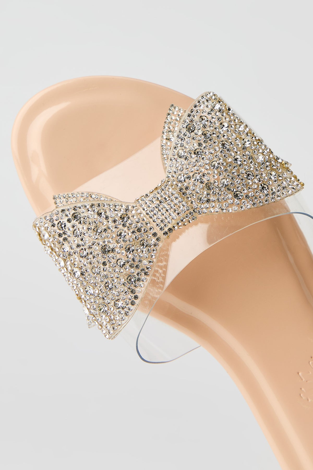 Alt View 4. Rhinestone Bow Translucent Sandal - Natural
