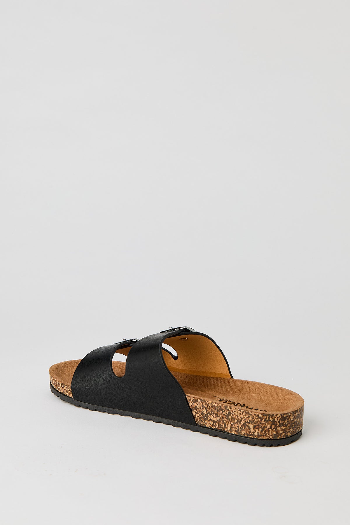 Alt View 3. Double Buckle Cork Sandal - Black