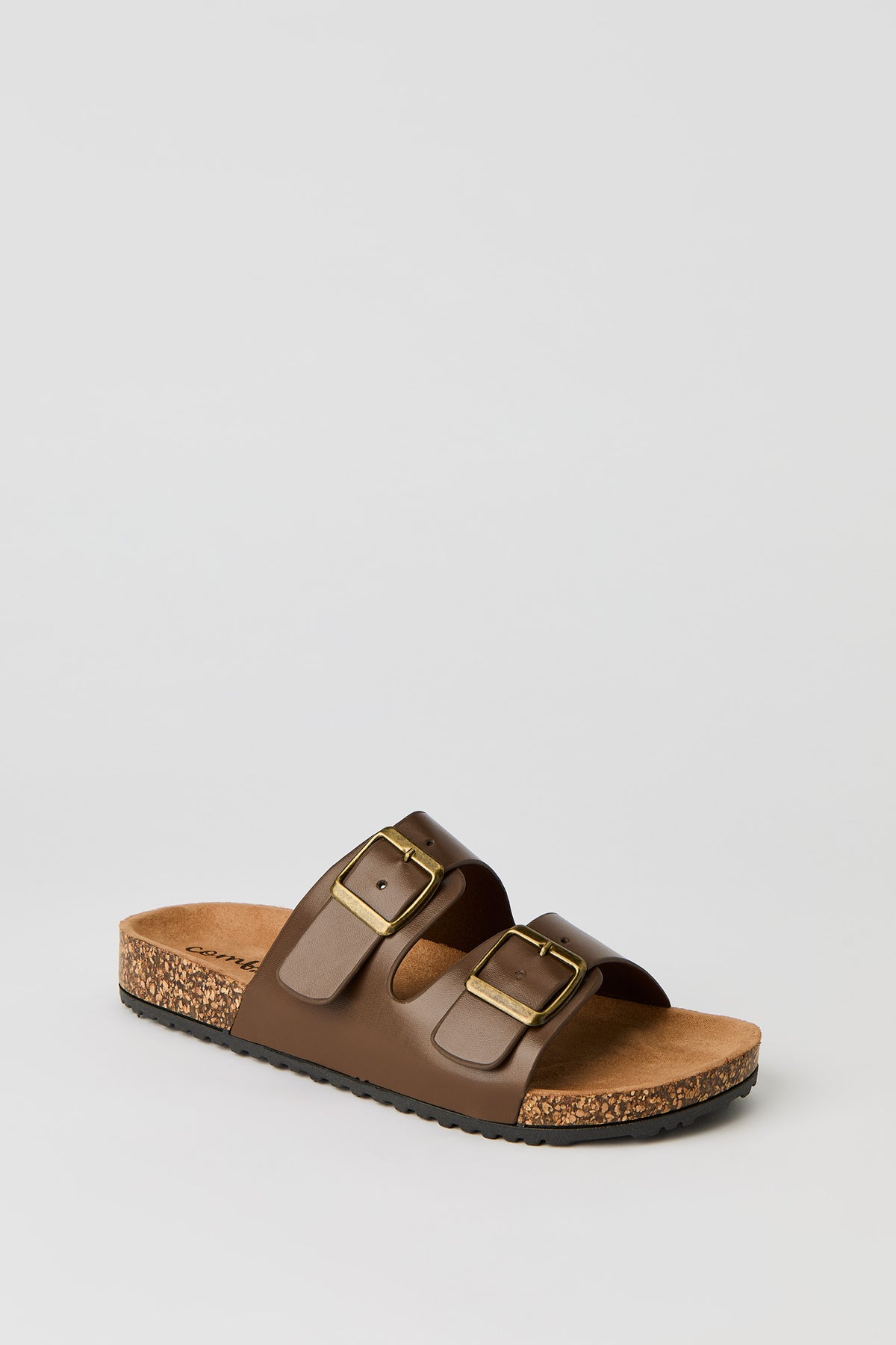 Alt View 2. Double Buckle Cork Sandal - Brown