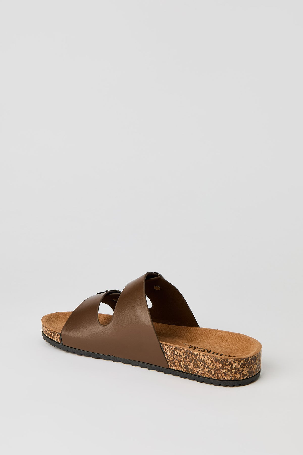 Alt View 3. Double Buckle Cork Sandal - Brown