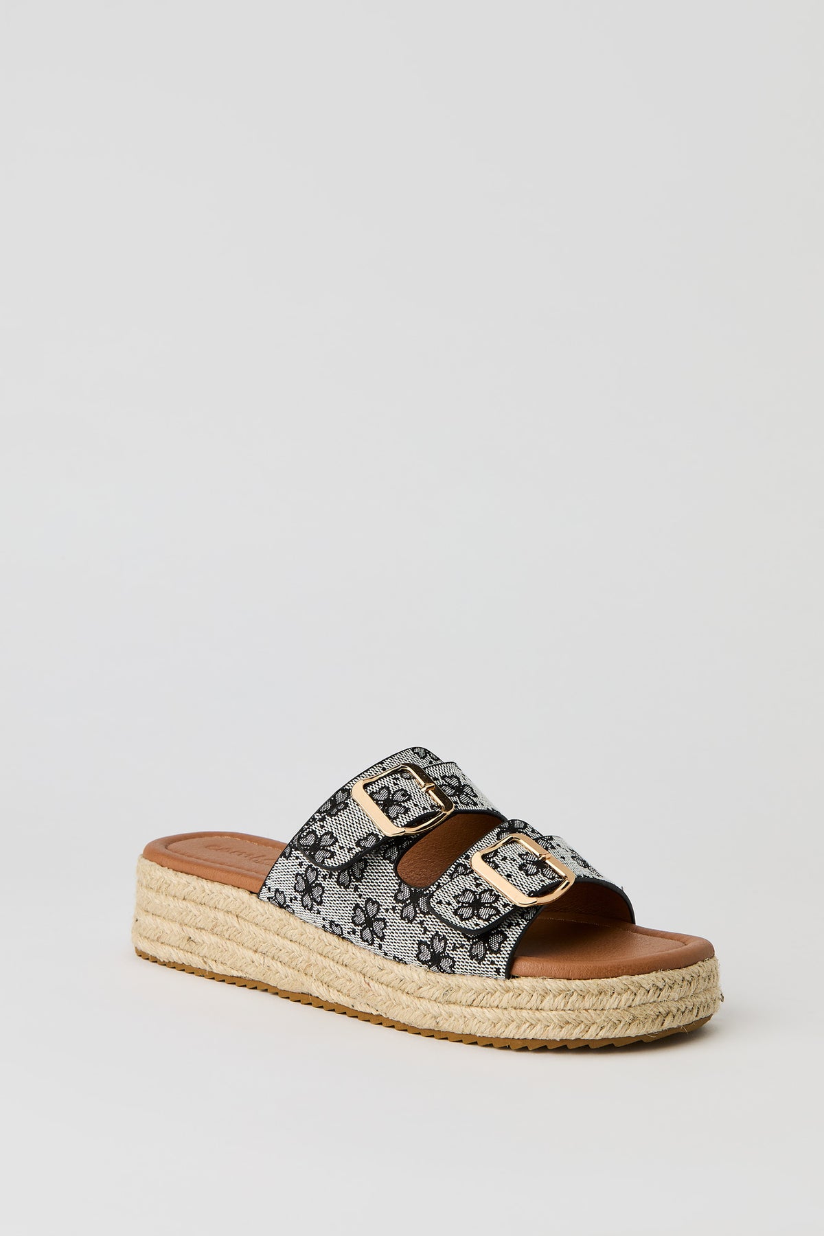 Alt View 2. Double Buckle Espadrille Sandal - Black