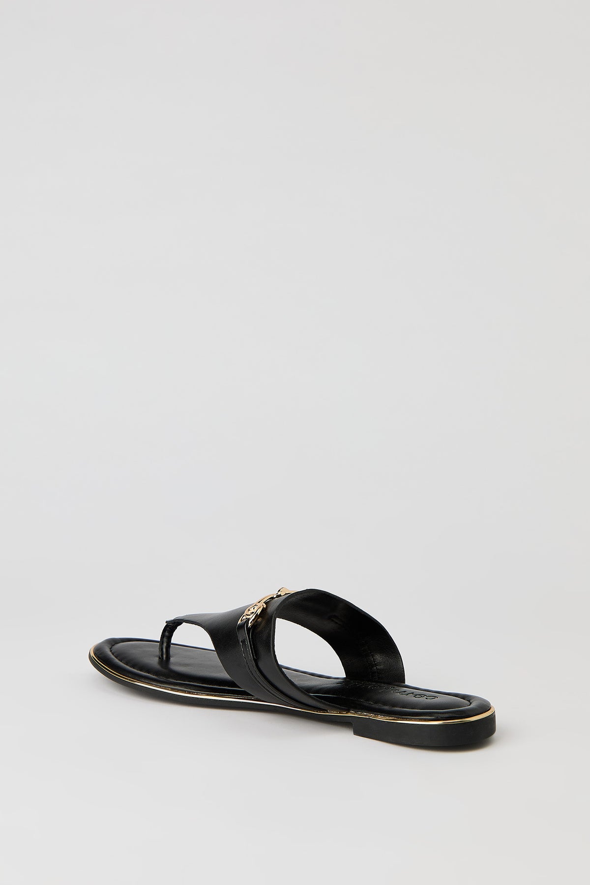 Alt View 3. Gold Snaffle Sandal - Black