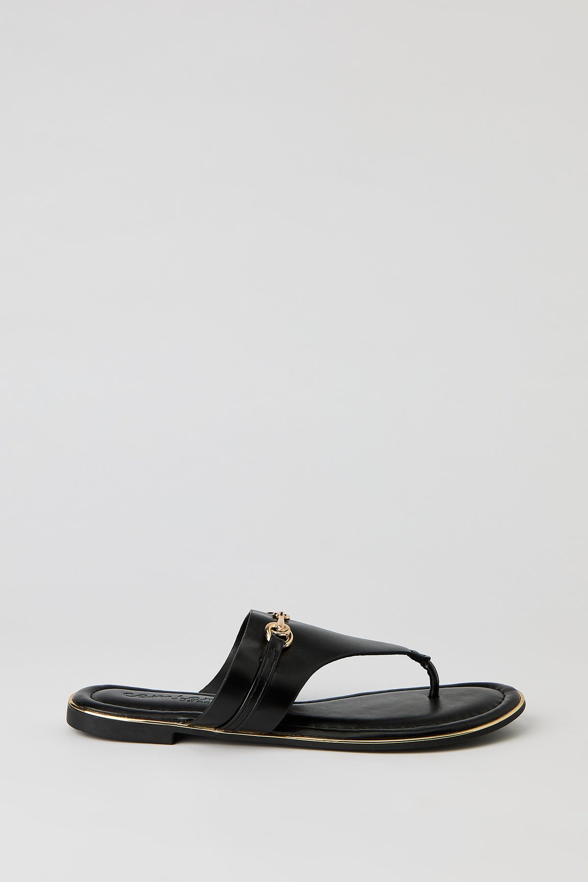 Gold Snaffle Sandal - Black