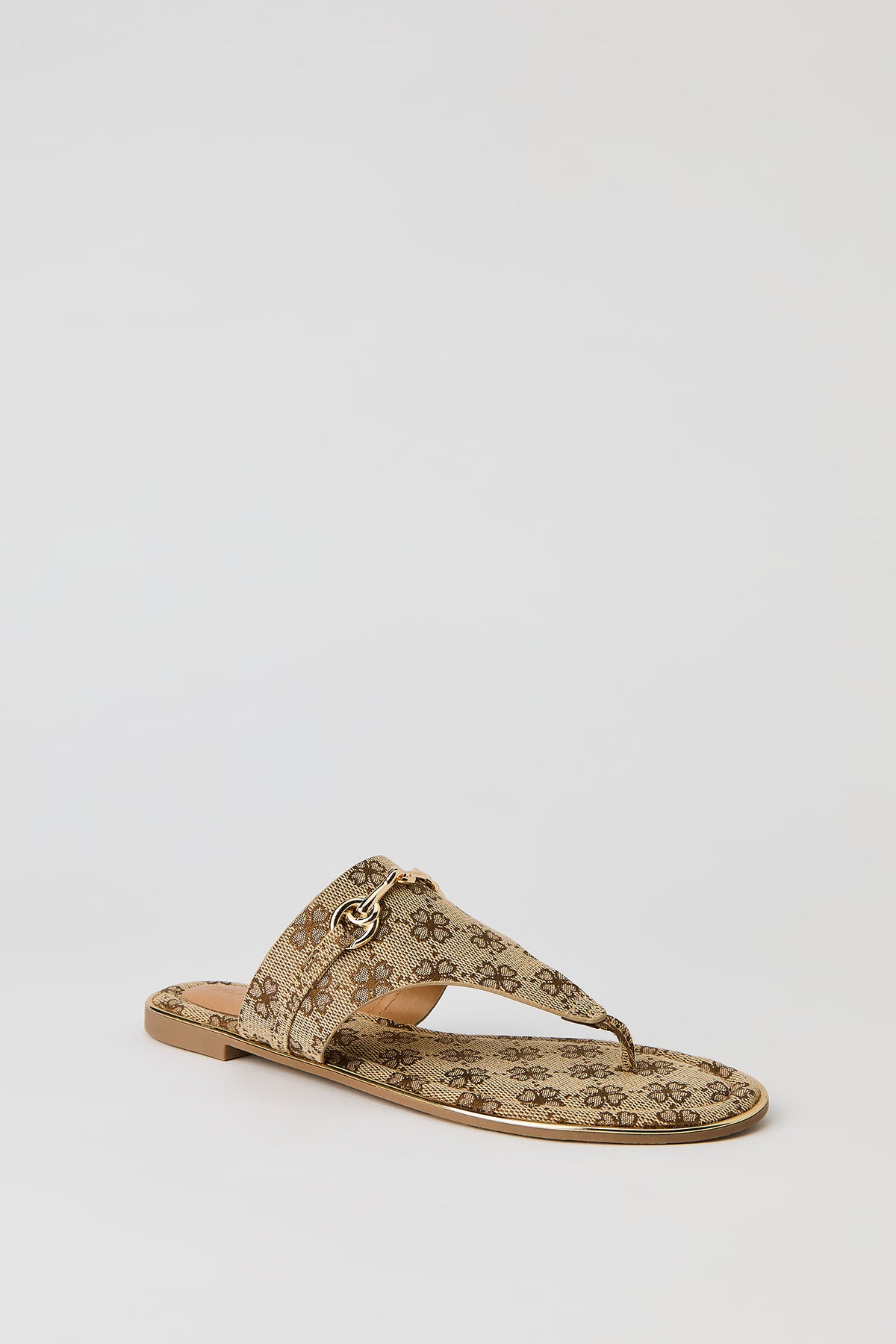 Alt View 2. Gold Snaffle Sandal - Brown