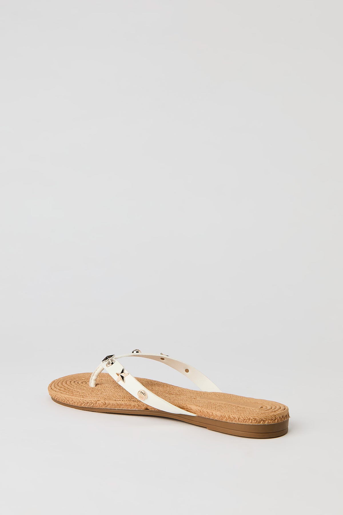 Alt View 3. Shell Charm Thong Sandal - White