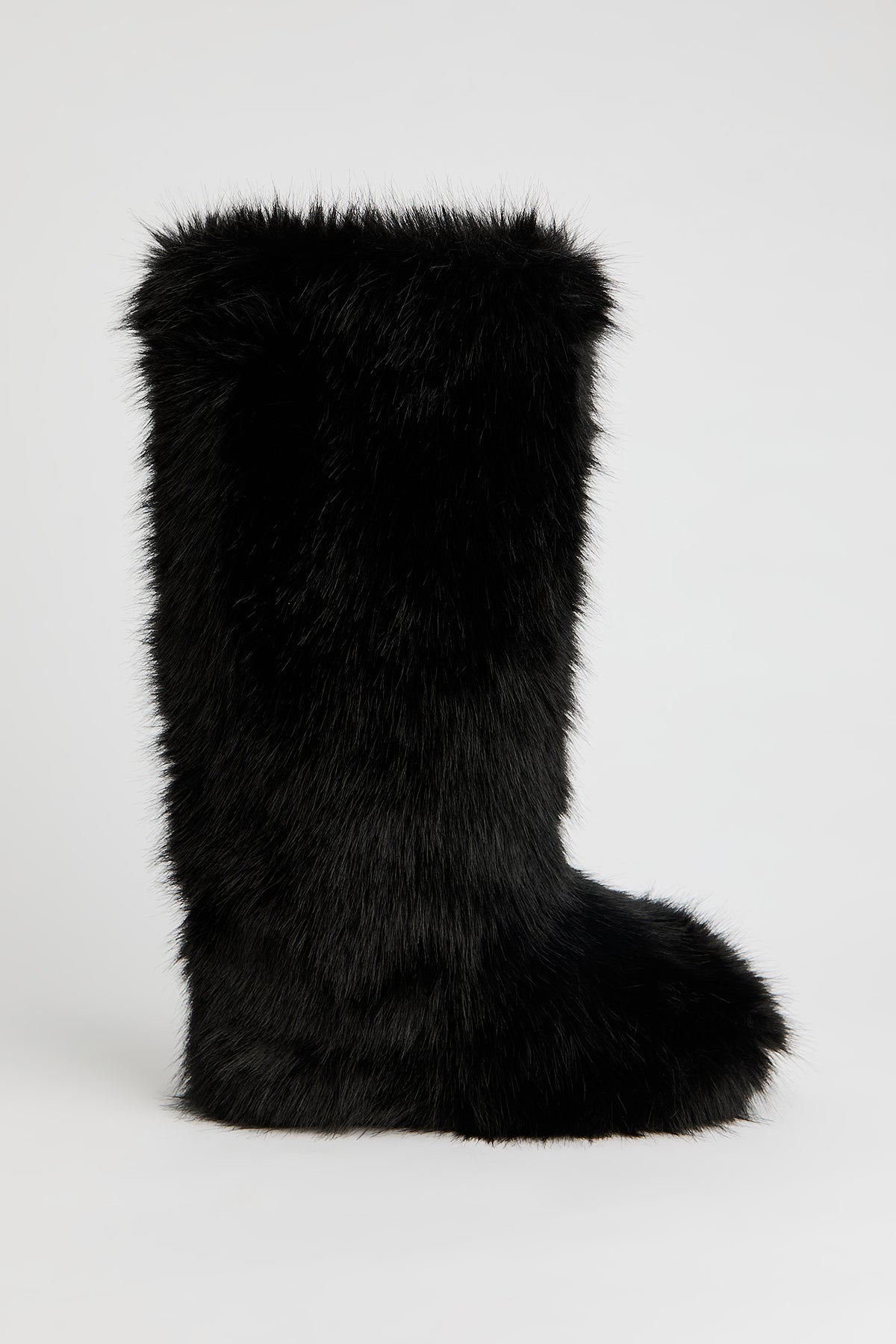 Tall Faux Fur Boot - Black