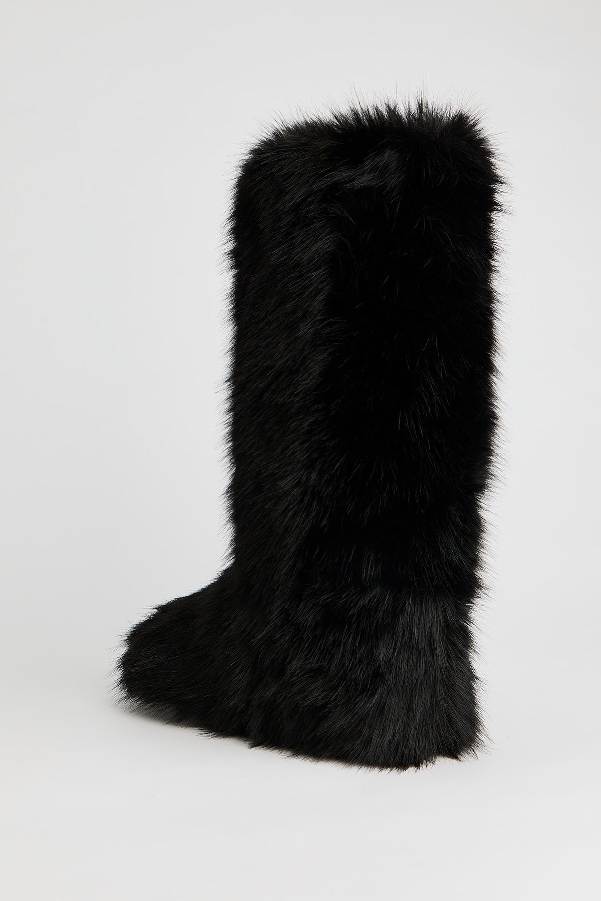 Alt View 3. Tall Faux Fur Boot - Black