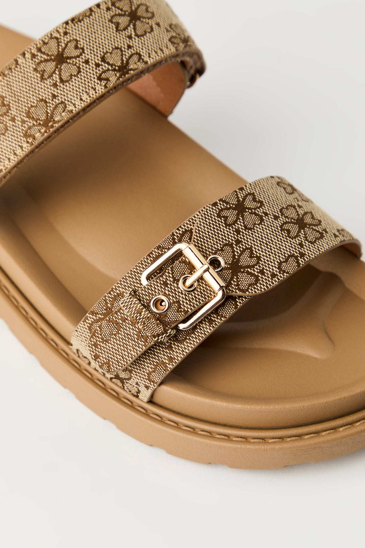 Alt View 3. Printed Velcro Sandal - Natural
