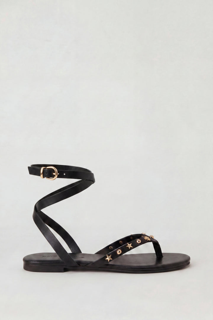 Strappy Ankle Thong Sandals