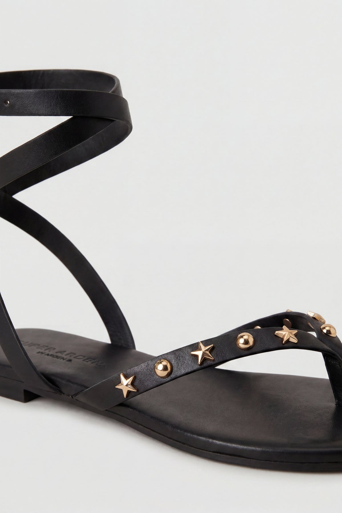 Alt View 3. Strappy Ankle Thong Sandals - Black